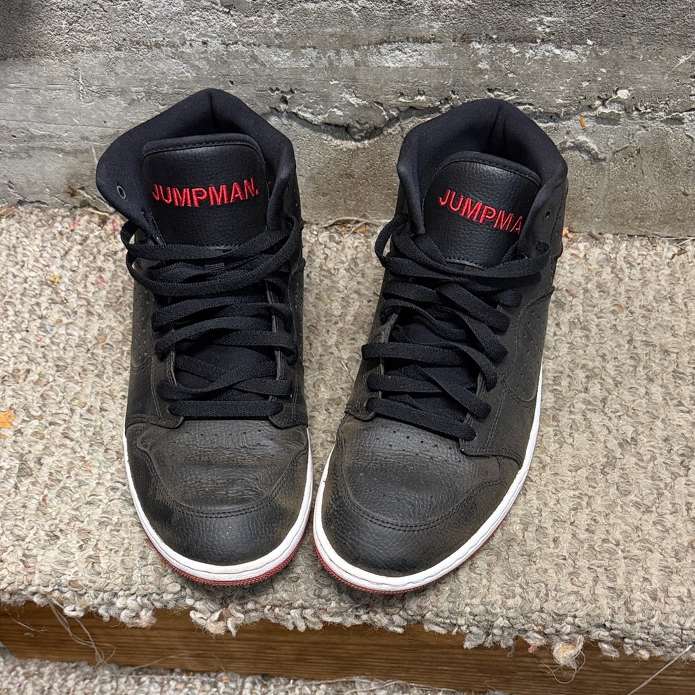 Jordan Access Black and Red High-Top Sneakers